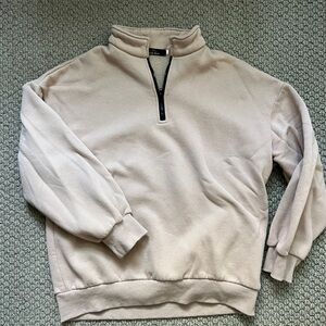 Trendy Queen Beige Half-Zip Sweater